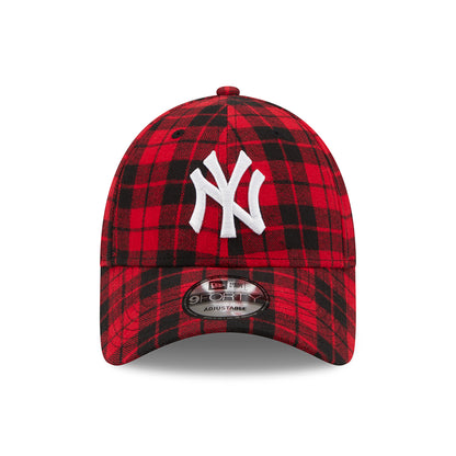 New Era 9FORTY New York Yankees Baseball Cap MLB Check - Schwarz-Rot