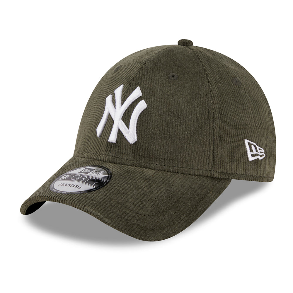 New Era 9FORTY New York Yankees Baseball Cap MLB Cord Fabric - Olivgrün