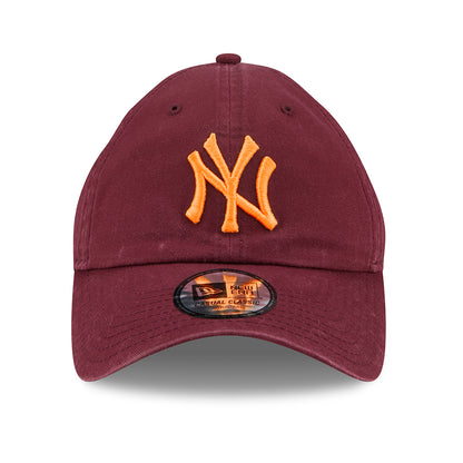New Era 9TWENTY New York Yankees Baseball Cap - MLB League Casual - Verwaschenes Kastanienbraun