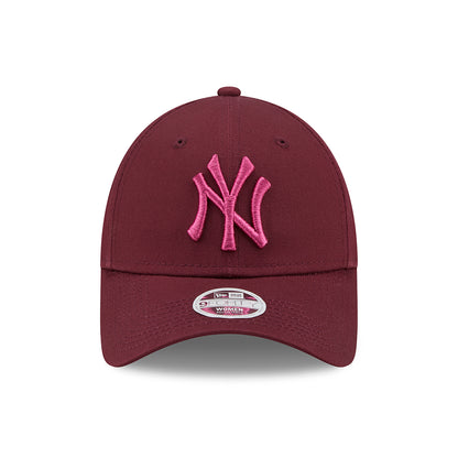 New Era Damen 9FORTY New York Yankees Baseball Cap - MLB League Essential - Kastanienbraun-Pink