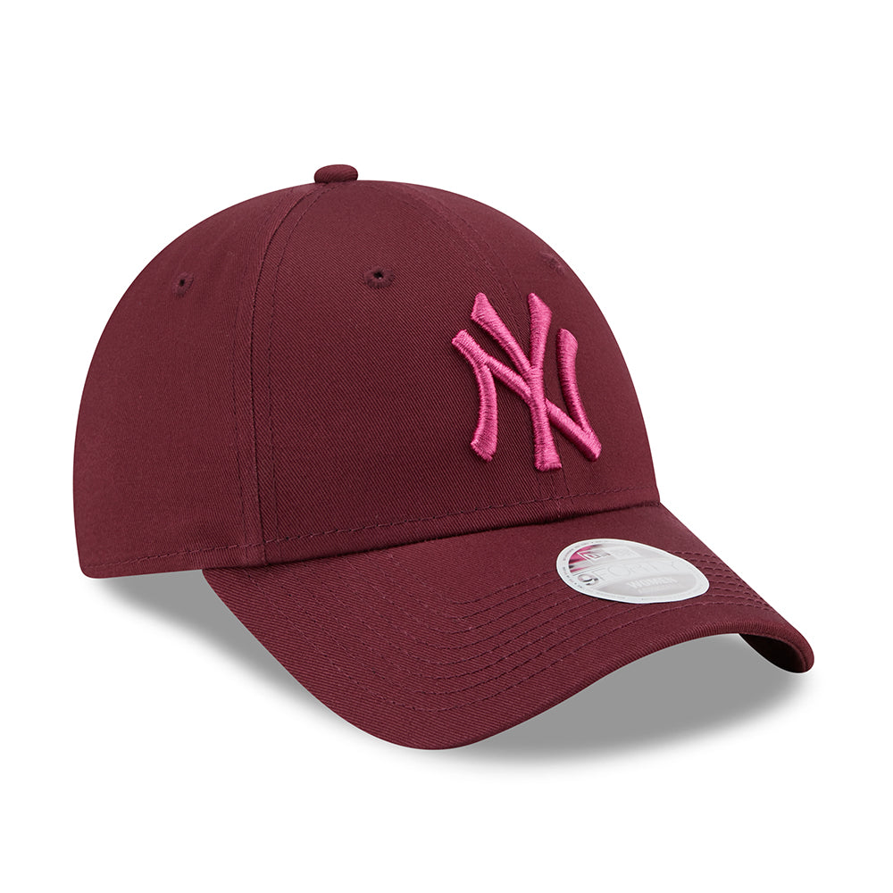 New Era Damen 9FORTY New York Yankees Baseball Cap - MLB League Essential - Kastanienbraun-Pink