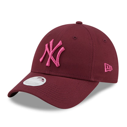 New Era Damen 9FORTY New York Yankees Baseball Cap - MLB League Essential - Kastanienbraun-Pink