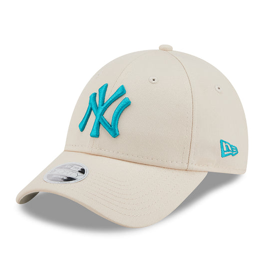 New Era Damen 9FORTY New York Yankees Baseball Cap - MLB League Essential - Steingrau-Türkis