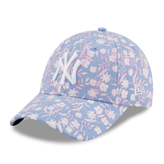 New Era Damen 9FORTY New York Yankees Baseball Cap - MLB Floral - Hellblau