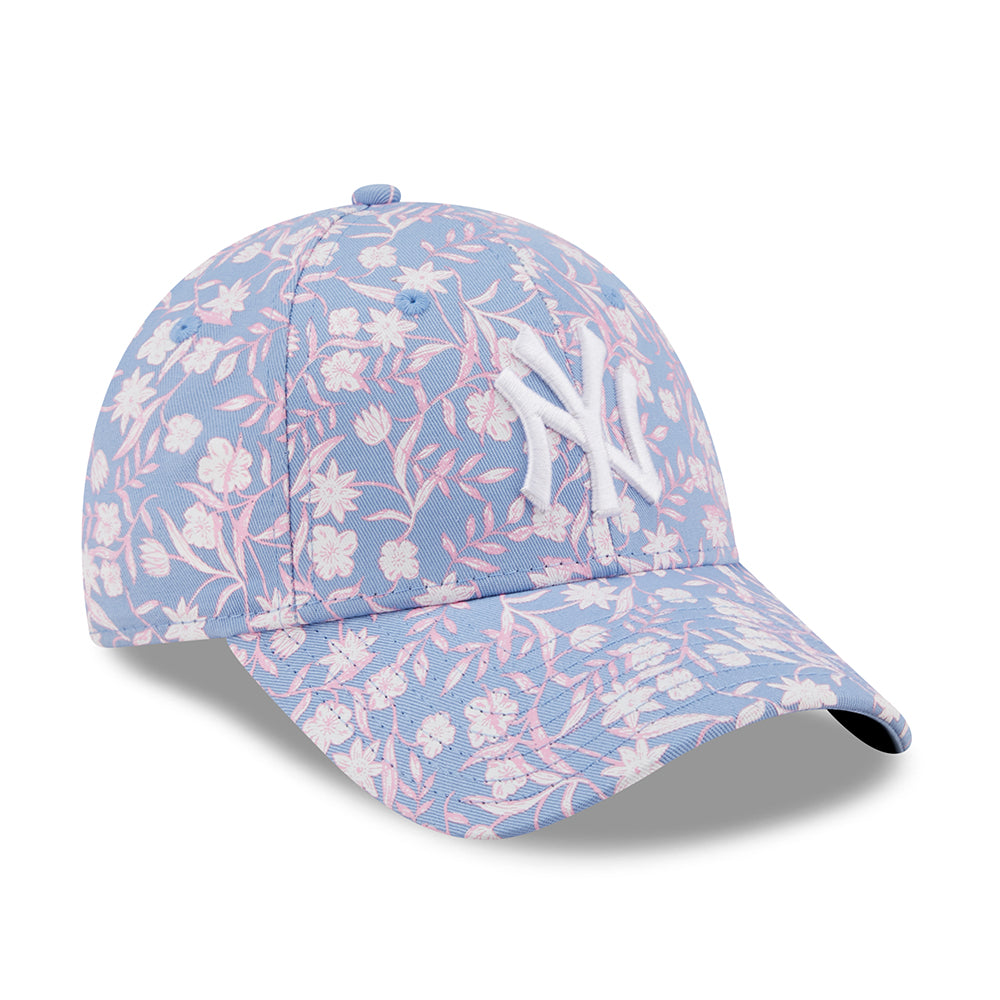New Era Damen 9FORTY New York Yankees Baseball Cap - MLB Floral - Hellblau