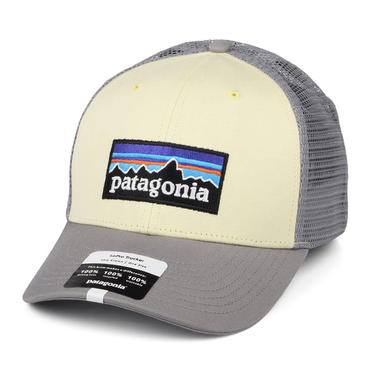 Patagonia P-6 Logo LoPro Trucker Cap aus organischer Baumwolle - Hellgelb-Hellblau