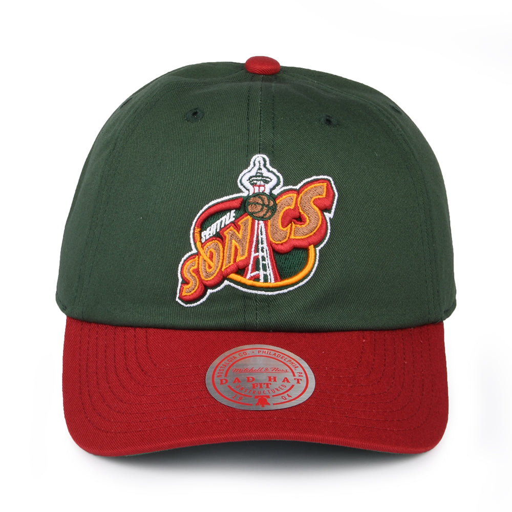 Mitchell & Ness Seattle Supersonics Strapback Cap - NBA 2 Tone HWC - Grün-Rot