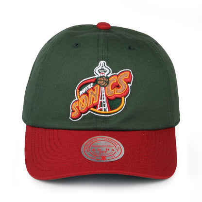 Mitchell & Ness Seattle Supersonics Strapback Cap - NBA 2 Tone HWC - Grün-Rot