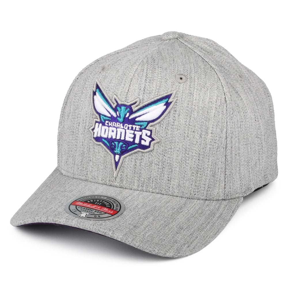 Mitchell & Ness Charlotte Hornets Snapback Cap - Team Heather Stretch - Meliertes Grau