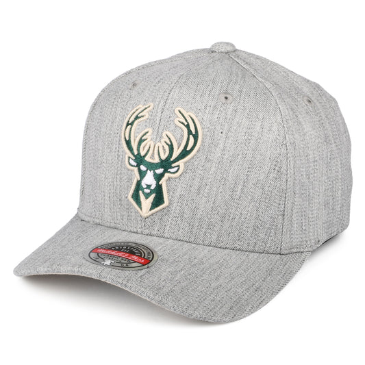 Mitchell & Ness Milwaukee Bucks Snapback Cap - NBA Team Heather Stretch - Meliertes Grau