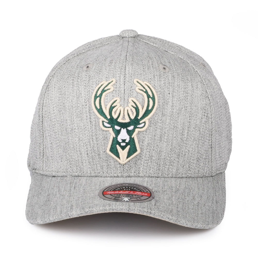 Mitchell & Ness Milwaukee Bucks Snapback Cap - NBA Team Heather Stretch - Meliertes Grau