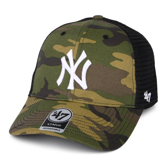 47 Brand New York Yankees Trucker Cap - MLB Camo Branson MVP - Tarnfarben