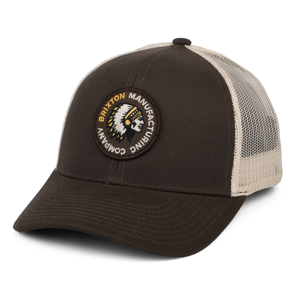Brixton Rival Stamp NetPlus MP II Trucker Cap - Braun-Cremeweiß
