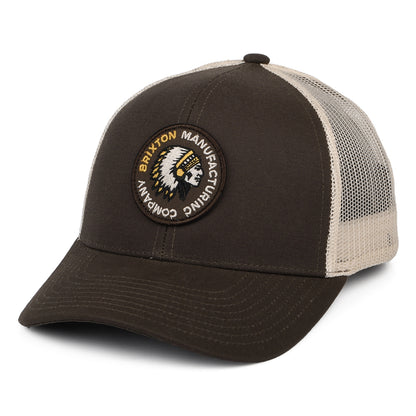 Brixton Rival Stamp NetPlus MP II Trucker Cap - Braun-Cremeweiß