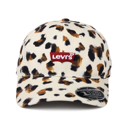 Levi's Mid Batwing Flexfit Baseball Cap Leopard - Braun