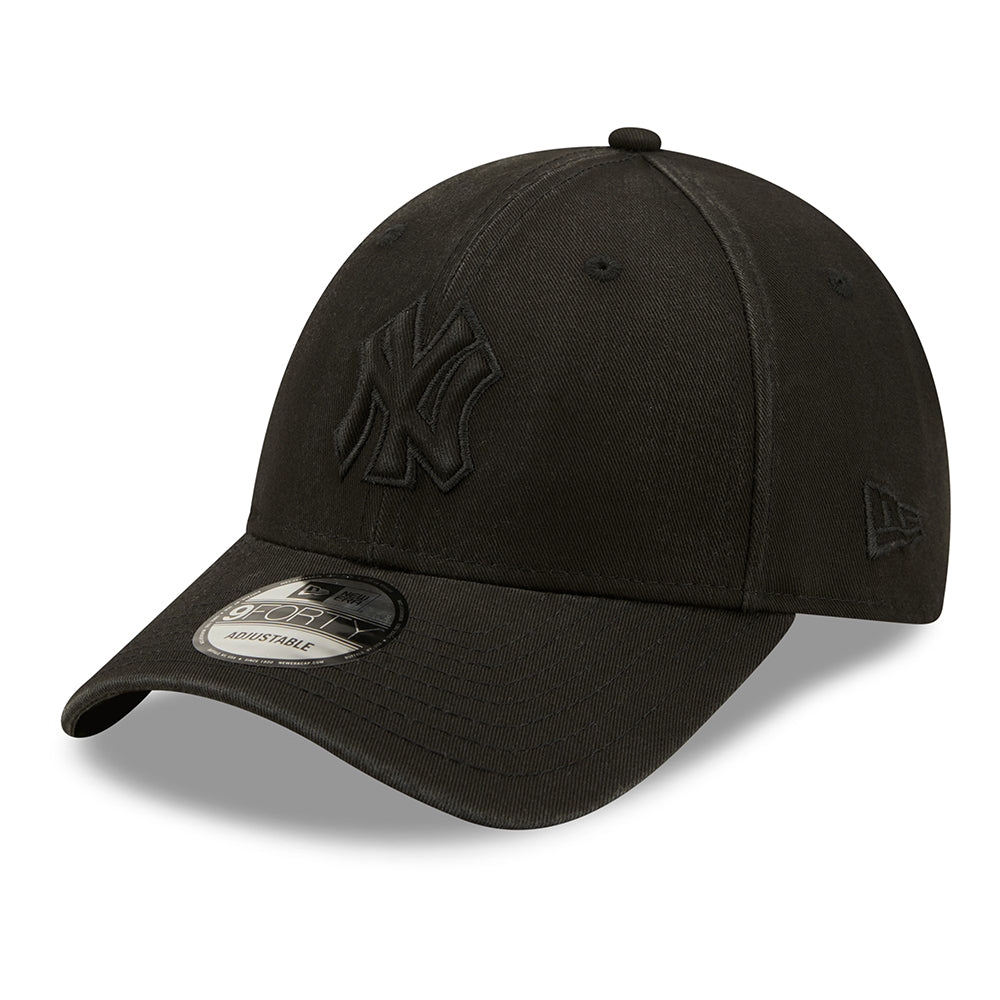 New Era 9FORTY New York Yankees Baseball Cap - MLB Raised Logo - Schwarz