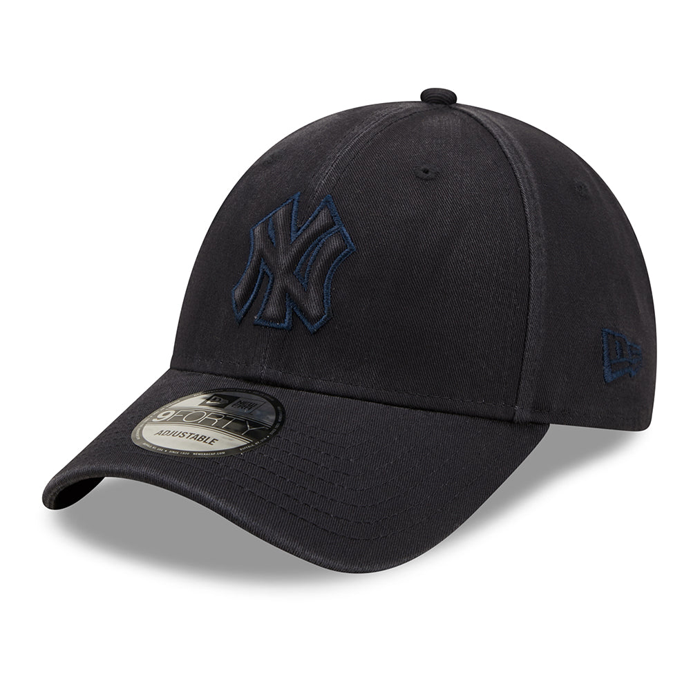 New Era 9FORTY New York Yankees Baseball Cap - MLB Raised Logo - Marineblau
