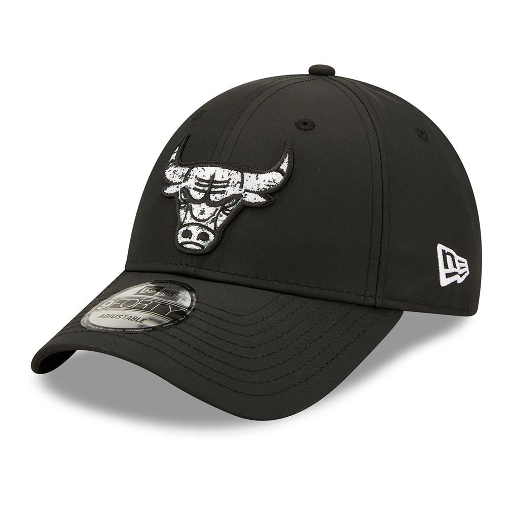 New Era 9FORTY Chicago Bulls Baseball Cap - NBA Black White - Schwarz