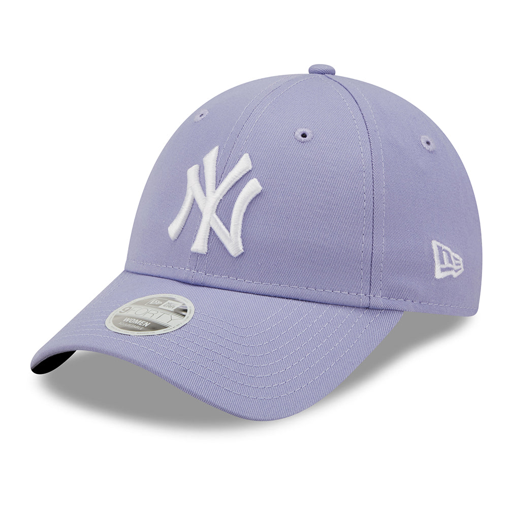 New Era Damen 9FORTY New York Yankees Baseball Cap - MLB League Essential - Lavendel-Weiß