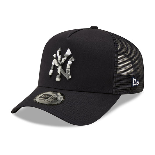 New Era 9FORTY A-Frame New York Yankees Trucker Cap MLB Camo Infill - Marineblau-Tarnfarben