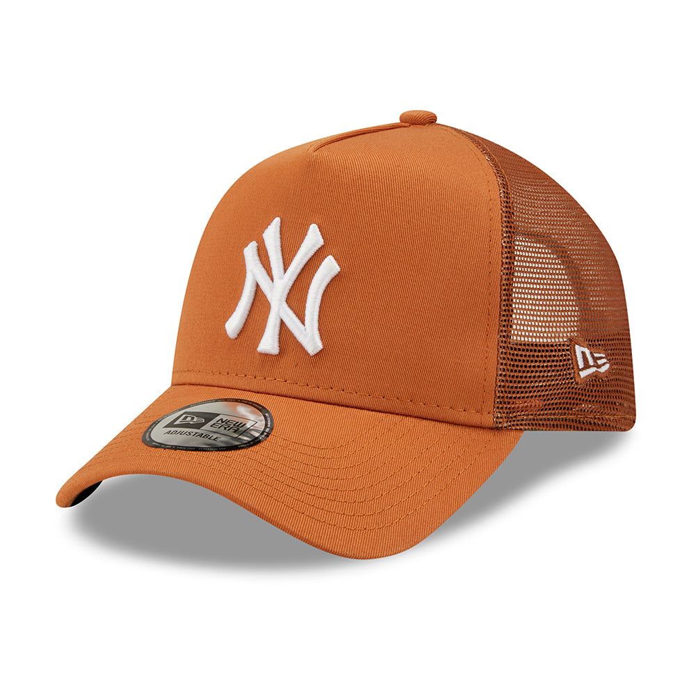 New Era A-Frame New York Yankees Trucker Cap - MLB Tonal Mesh - Toffee