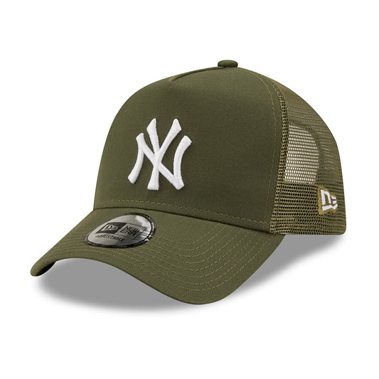 New Era A-Frame New York Yankees Trucker Cap - MLB Tonal Mesh - Olivgrün