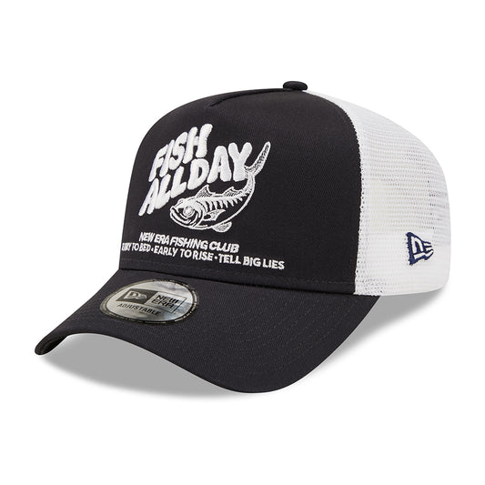 New Era 9FORTY A-Frame Trucker Cap - NE Fishing - Marineblau