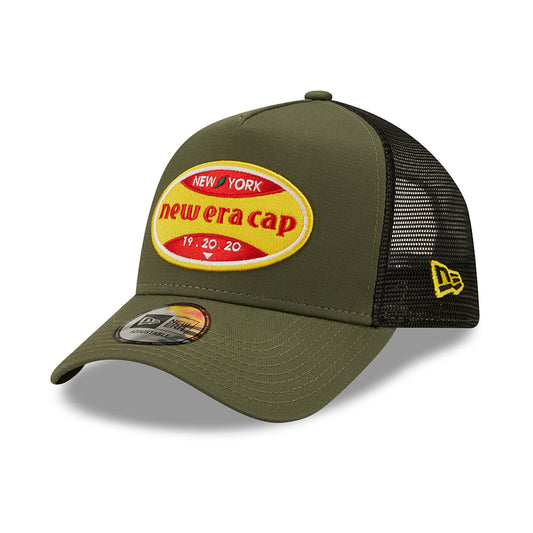 New Era 9FORTY A-Frame Trucker Cap - NE Food Icon - Olivgrün