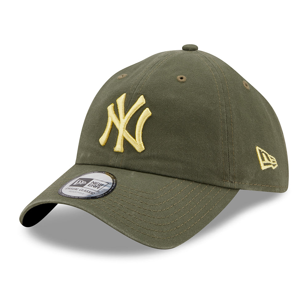 New Era 9TWENTY New York Yankees Baseball Cap - MLB League Casual - Olivgrün-Gold