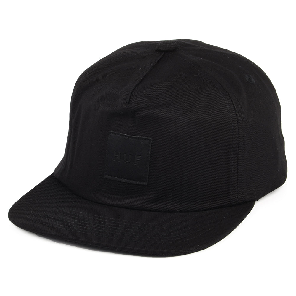 HUF Box Logo Unstrukturierte Snapback Cap - Schwarz auf Schwarz