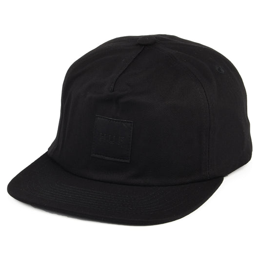HUF Box Logo Unstrukturierte Snapback Cap - Schwarz auf Schwarz
