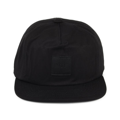 HUF Box Logo Unstrukturierte Snapback Cap - Schwarz auf Schwarz