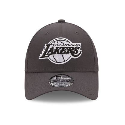 New Era 9FORTY L.A. Lakers Baseball Cap - NBA Monochrome - Graphitgrau