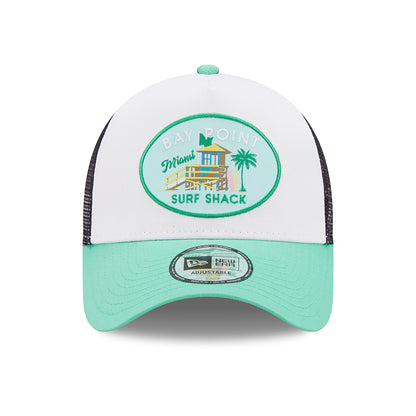 New Era A-Frame Bay Trucker Cap - Location Icon - Türkis-Weiß