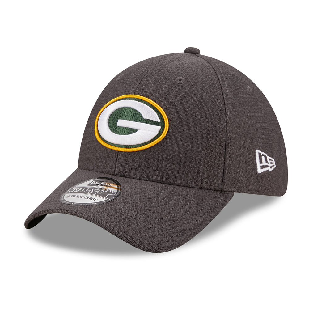 New Era 39THIRTY Green Bay Packers Baseball Cap - NFL Hex Tech - Grau