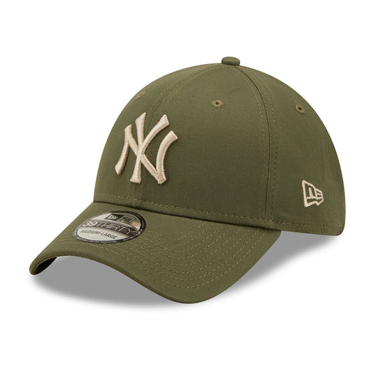 New Era 39THIRTY New York Yankees Baseball Cap - MLB League Essential II - Olivgrün-Steingrau
