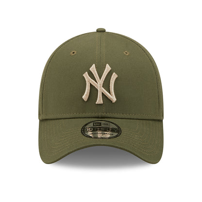 New Era 39THIRTY New York Yankees Baseball Cap - MLB League Essential II - Olivgrün-Steingrau