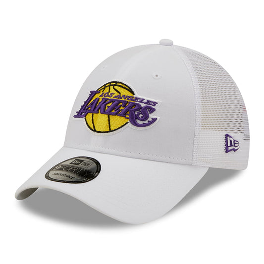 New Era 9FORTY L.A. Lakers Trucker Cap - NBA Home Field - Weiß
