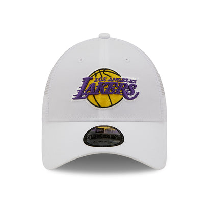New Era 9FORTY L.A. Lakers Trucker Cap - NBA Home Field - Weiß