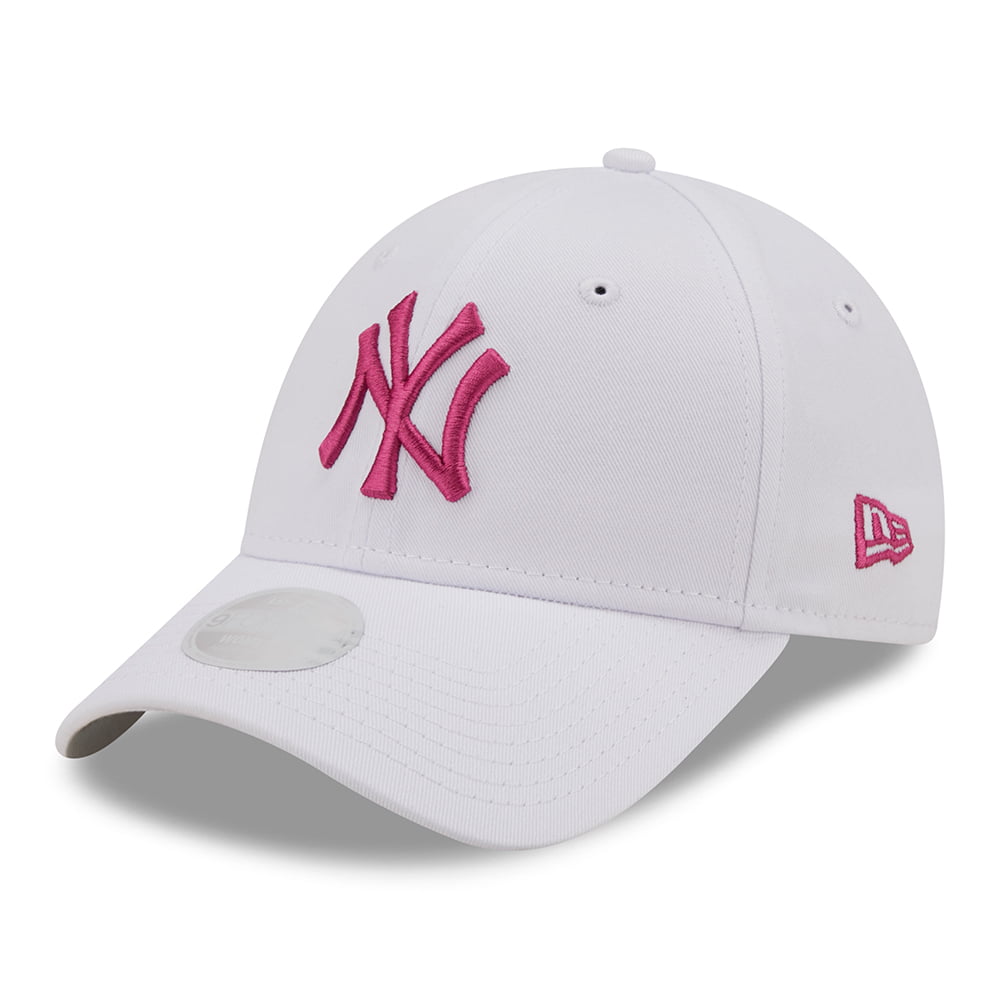 New Era Damen 9FORTY New York Yankees Baseball Cap - MLB League Essential - Weiß-Pink