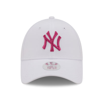 New Era Damen 9FORTY New York Yankees Baseball Cap - MLB League Essential - Weiß-Pink