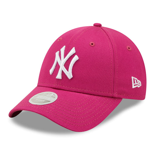 New Era Damen 9FORTY New York Yankees Baseball Cap - MLB League Essential - Pink-Weiß