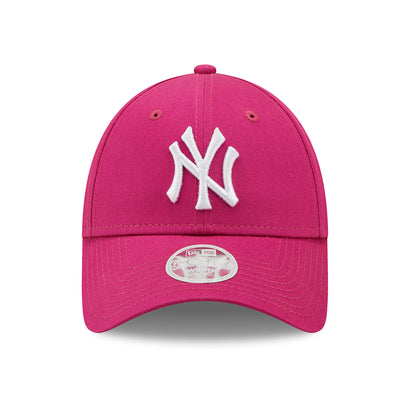 New Era Damen 9FORTY New York Yankees Baseball Cap - MLB League Essential - Pink-Weiß