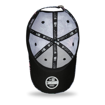 New Era Damen 9FORTY II New York Yankees Baseball Cap - MLB Floral - Schwarz-Weiß