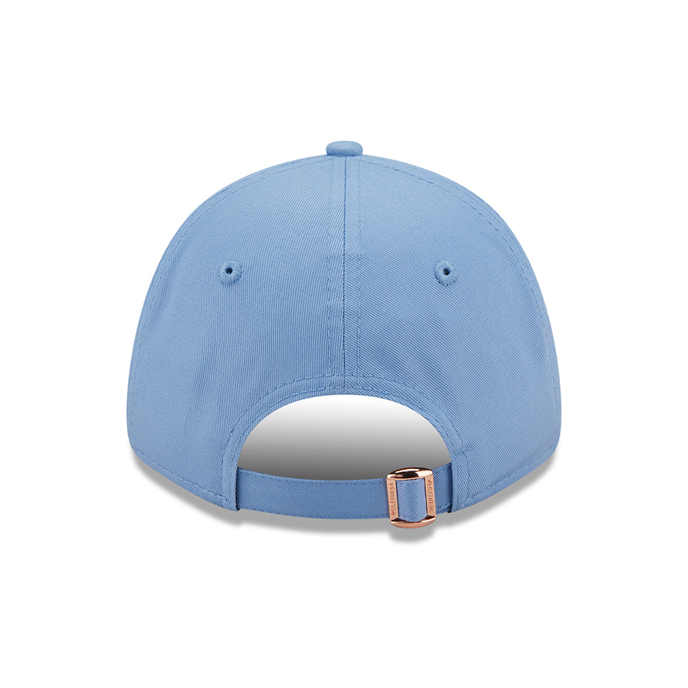 New Era Damen 9FORTY New York Yankees Baseball Cap - MLB Metallic Logo - Hellblau-Kupfer