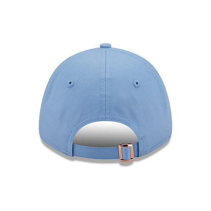 New Era Damen 9FORTY New York Yankees Baseball Cap - MLB Metallic Logo - Hellblau-Kupfer