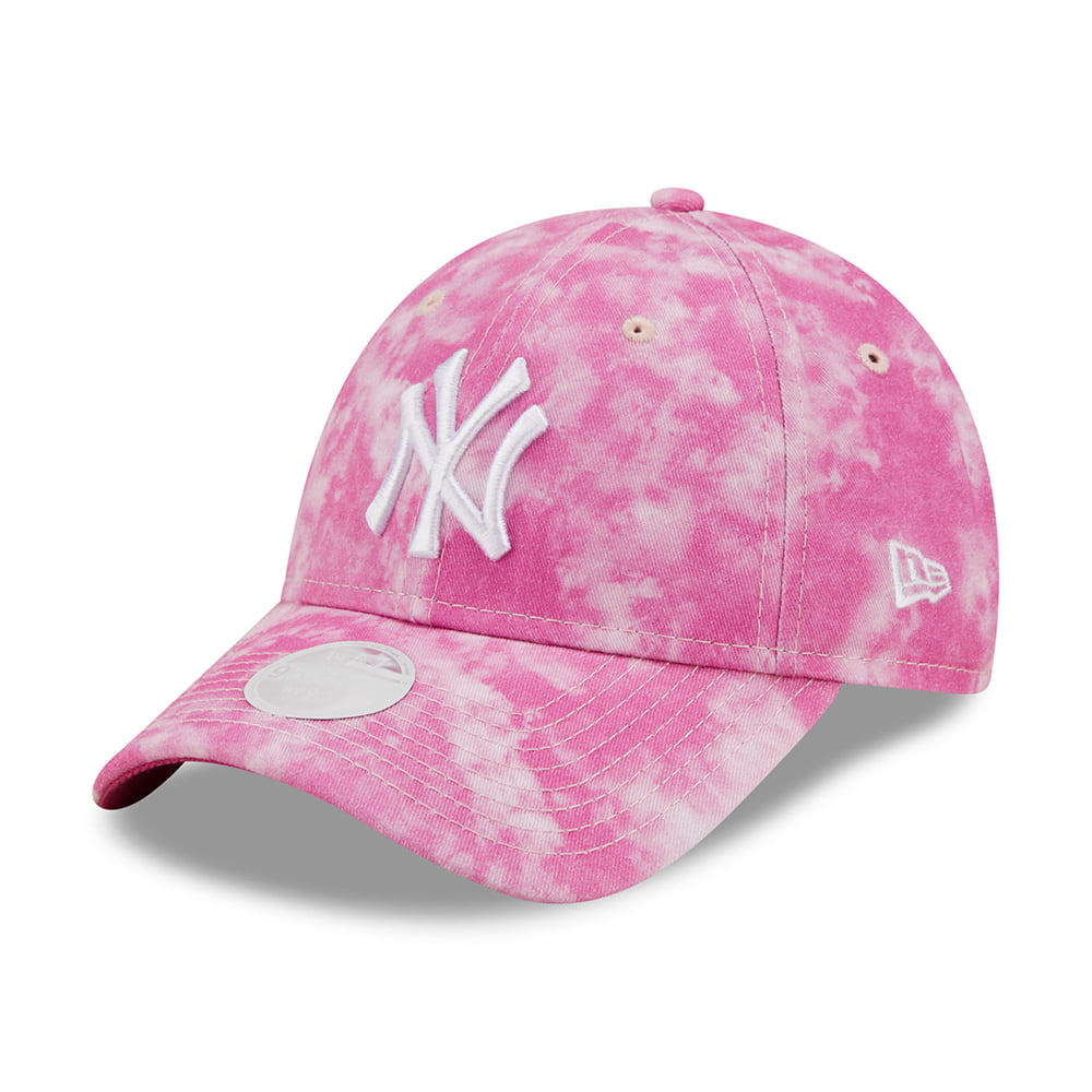 New Era 9FORTY New York Yankees Baseball Cap MLB Tie Dye - Pink-Weiß