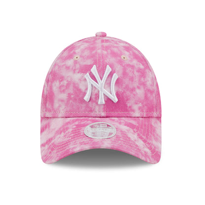 New Era 9FORTY New York Yankees Baseball Cap MLB Tie Dye - Pink-Weiß