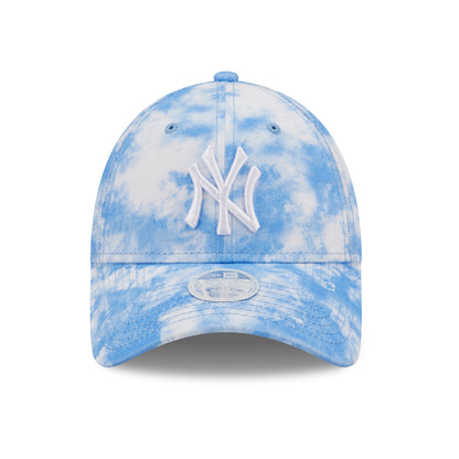 New Era 9FORTY New York Yankees Baseball Cap MLB Tie Dye - Hellblau-Weiß