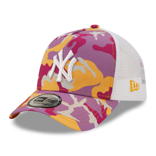 New Era A-Frame New York Yankees Trucker Cap - MLB Camo Pack - Pink-Weiß